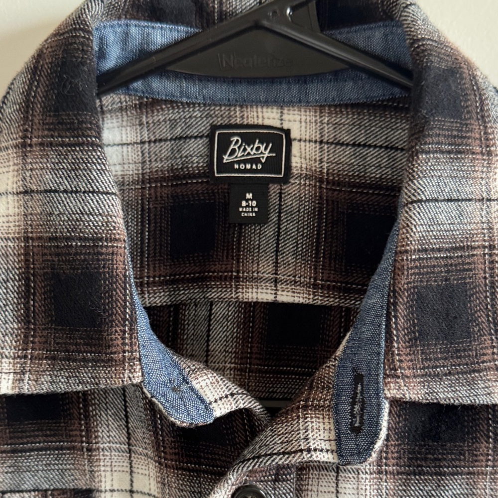 Bixby Kids Plaid flannel Button Down Shirt - Black and Brown